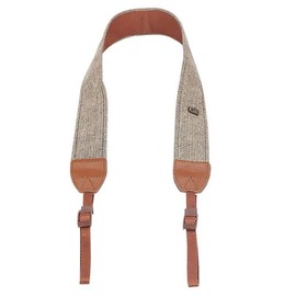 AIMALL Adjustable Retro Camera Shoulder Strap, Universal Fit for Canon, Nikon, Sony, Olympus DSLR, Vintage Style, Premium Cotton Fabric & Genuine Leather, Brown