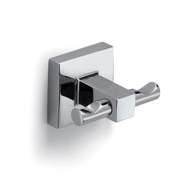GEDY G-Pukhet, Appendiabiti Doppio, Finitura cromata, Misure 4,5 x 6,5 x 4,8 cm, Porta Asciugamani in Acciaio Inox e Cromall, 2 Anni di Garanzia, Design R&S