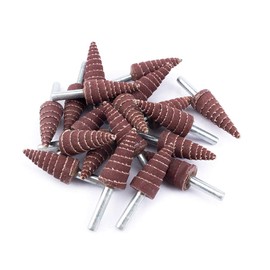 20Pcs 6x16mm Cone Shape Sandpaper Deburring Sanding Polishing Flap Wheel Grinding Head Rotary Tool for Grinding and Polishing 1/4" Shank 240 Grit