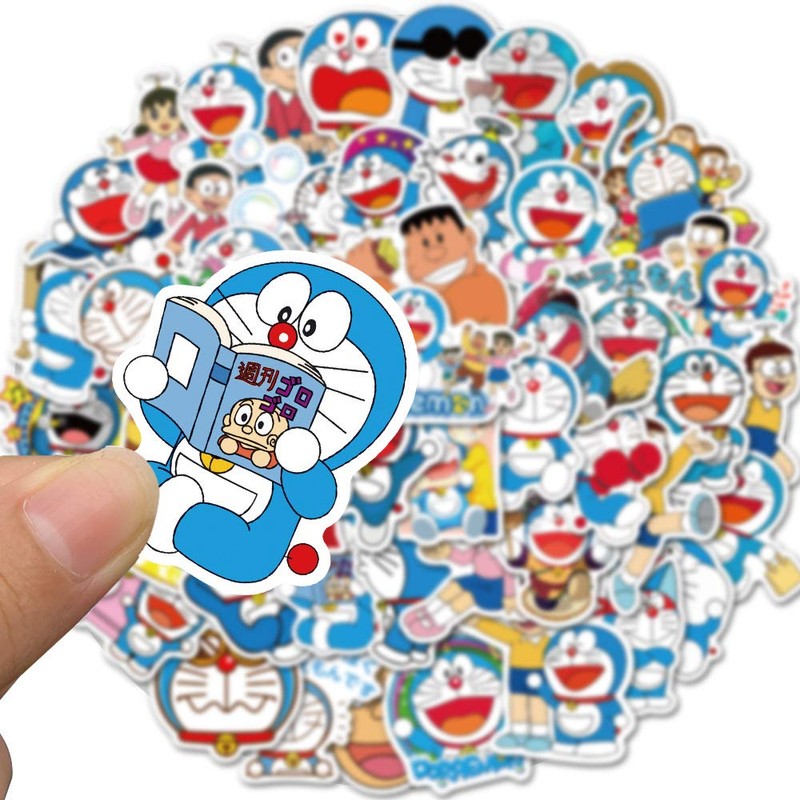 50PCS Doraemon Stickers Anime Stickers for Laptop Water Bottle Computer