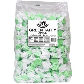 Fairtime Green Apple Taffy, 3 Pound Bag (Pack of 1) - Individually Wrapped Saltwater Taffy Candy Bulk Pack - Soft & Chewy Candy for Buffet, Party, or Wedding Favors - Kosher Certified Soft Candies