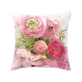CADANIA Mediterranean Nordic Style Peach Velvet Home Decorative Cushion Cover Colored Rose Flower 3D Digital Printing Throw Pillow Case 1#