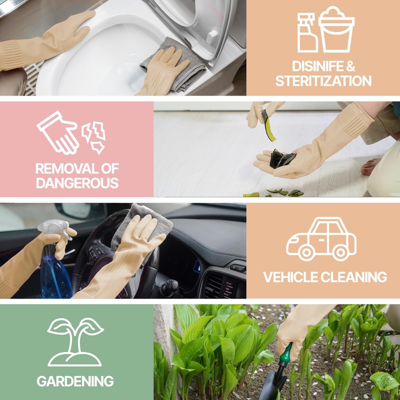 DABOGOSA Mamison 2 Pairs Reusable Waterproof Household Dishwashing Cleaning Rubber