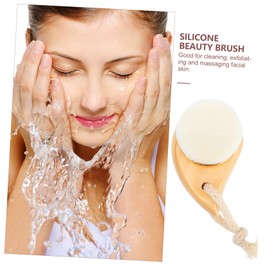 LALAFINA Wooden Facial Cleansing Brush Gentle Exfoliating Bristles for Daily Face Washing and Skin Care Routine for Removing Makeup and Deep Cleaning Pores