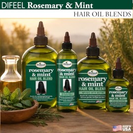 Difeel Aceite Premium para el Cabello de Romero y Menta con Biotina 7.1 oz. - Aceite Natural de Romero para el Crecimiento del Cabello y Biotina