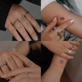 30 Láminas, 480 Unidades, Mini Tatuajes Temporales Adhesivos para Dedos Y Manos de Hombres Y Mujeres; Mini Tatuajes Temporales para Niños Y Niñas; Peq