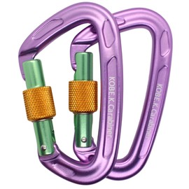 Carabiner Specialty Shop Kobe Kari Made in Japan CE Certified, Breaking Strength, 5400 kg (24 kN), Domestic Tested, Aluminum Material, Weight 1.9 oz (54 g), Screw Gate (Metal Fittings Turning Type),