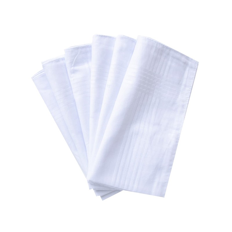 CoCoUSM Mens White Cotton 100% Cotton handkerchiefs Pack 3PCS