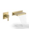 Homevacious Wall Mount Bathtub Faucet Brushed Gold Waterfall Bathtub Single