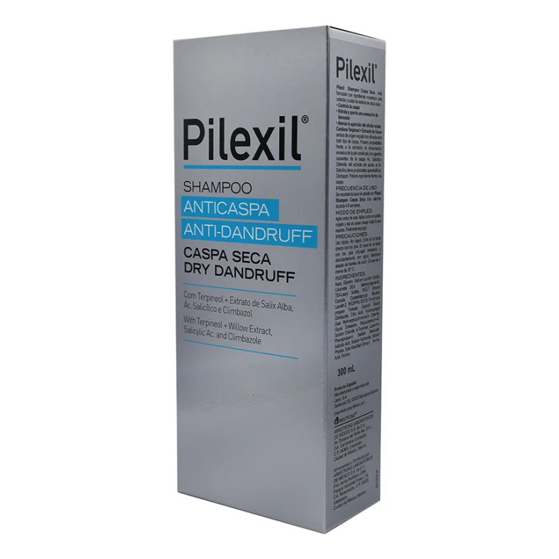 Pilexil Shampoo Anticaspa Caspa Seca Bote 300ml.