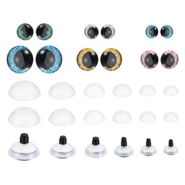 PATIKIL 14-30 mm Lightning Safety Eyes, Pack of 56 Doll Eyes, Realistic Colourful Crochet Safety Eyes for Decoration, Crochet Accessories, Doll Craft, Blue, Gold, Pink, Green, Silver