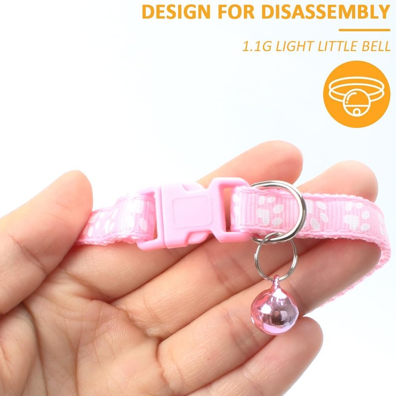 MJIYA Cat Collar with Bell, Breakaway Grid Collar with Plastic