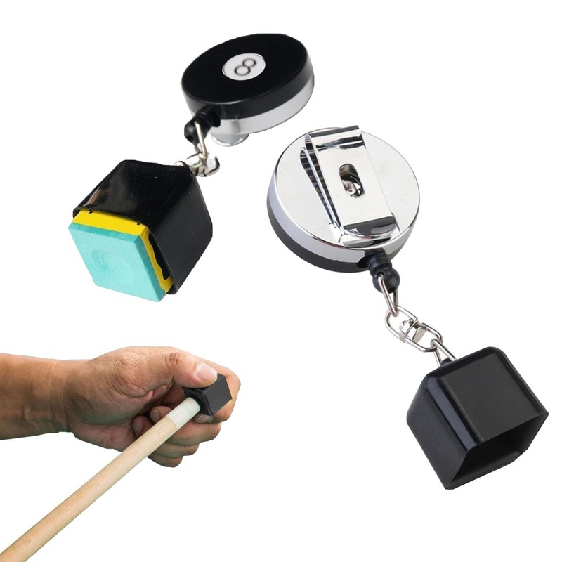 ieron Thin Pool Cue Chalk Holder Retractable Snooker Chalk Bag
