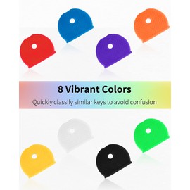 Uniclife - 32 fundas para llaves de 1 pulgada, protectores de cabeza de llave suaves y flexibles identificadores de llaves para llaves planas delgadas estándar (no adecuadas para llaves de forma