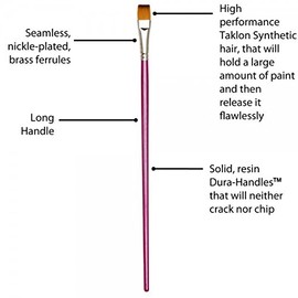 Creative Inspirations Dura-HandleArtist Paint Brushes Long Solid Resin Handle Resists Chips & Cracks - Round [Set of 5]