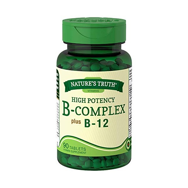 Nature's Truth High Potency B-Complex Plus B-12 Tablets - 90 ct, Pack of 2
