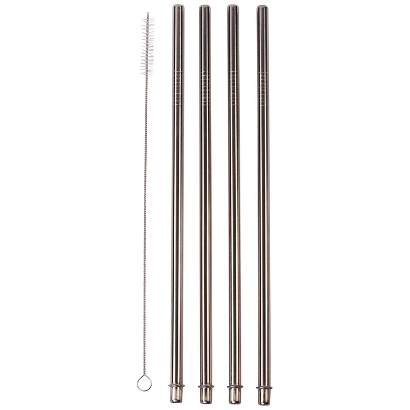 CocoStraw 4 WIDE Stainless Steel Straws + Straw hole LID