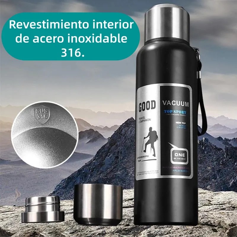 Termos De Acero Inoxidable Camping Para Café Y Agua 1500ml