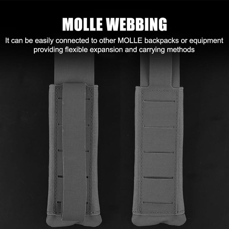 Tactical Flashlight Holster, Flexible Molle Flashlight Torch Pouch Vertical Small