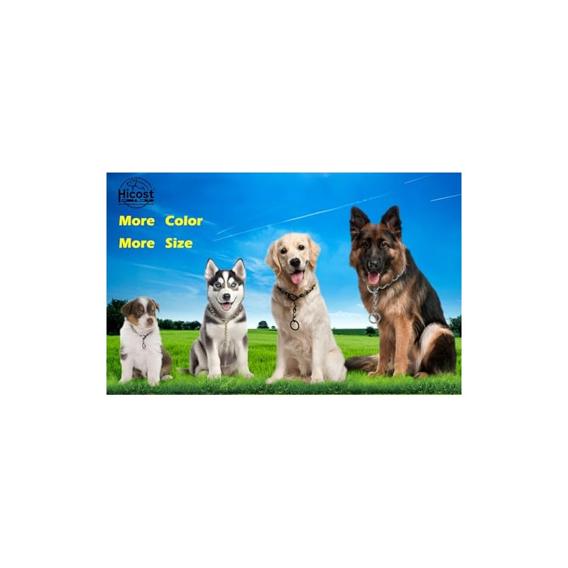 Hicost Heavy Chain Dog Metal Collars, Adjustable Weather Proof Alloy