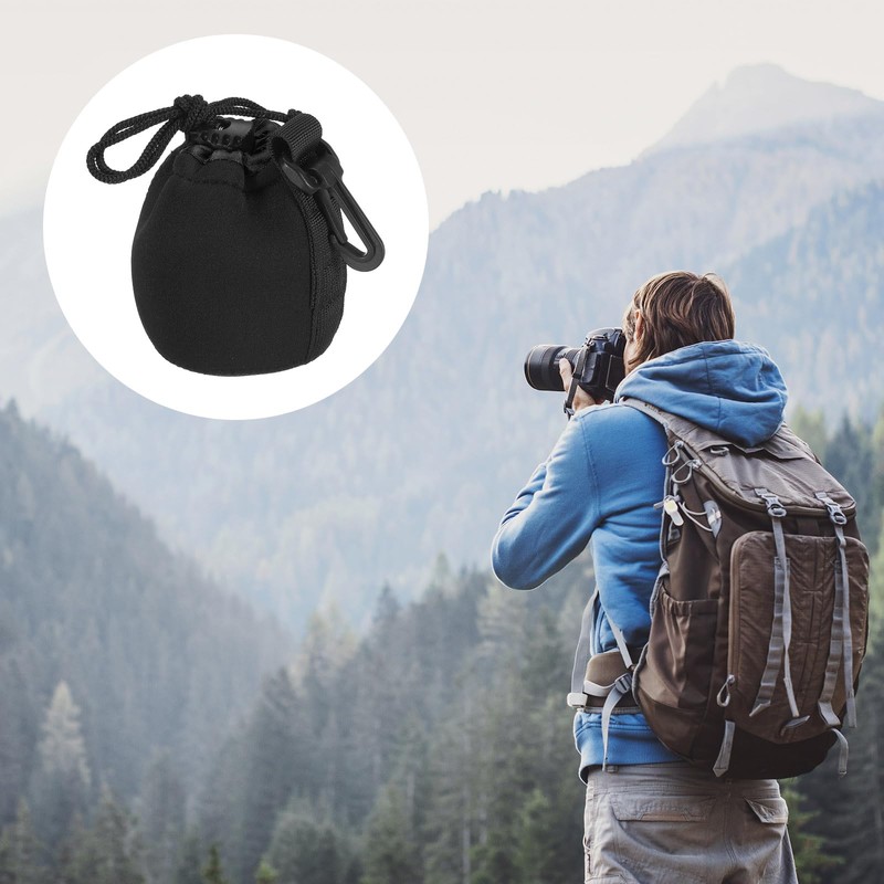 PATIKIL Camera Lens Bag 7x10cm Drawstring Lens Pouch with Thick