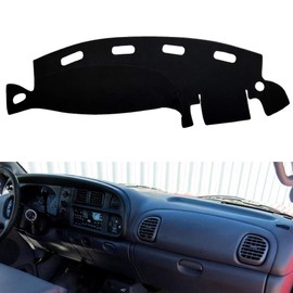 HanLanKa Dashboard Cover Dash Cover Mat Pad Compatible with Dodge Ram 1500 2500 3500 1998 1999 2000 2001 (Ram 98-01, Black)