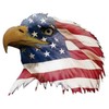 Weston Ink Patriotic American Flag Bald Eagle Head Reflective Decal