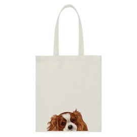WIRESTER Reusable Canvas Tote Bag for Women Girls, Beach Bag, Grocery Shopping Bag, Shoulder Bag, Travel Tote Bag - Cavalier King Charles Spaniels Dog