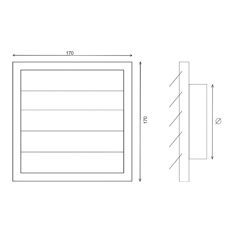 Air Vent Grille with Flaps, 170mm x 170mm, White, Extractor