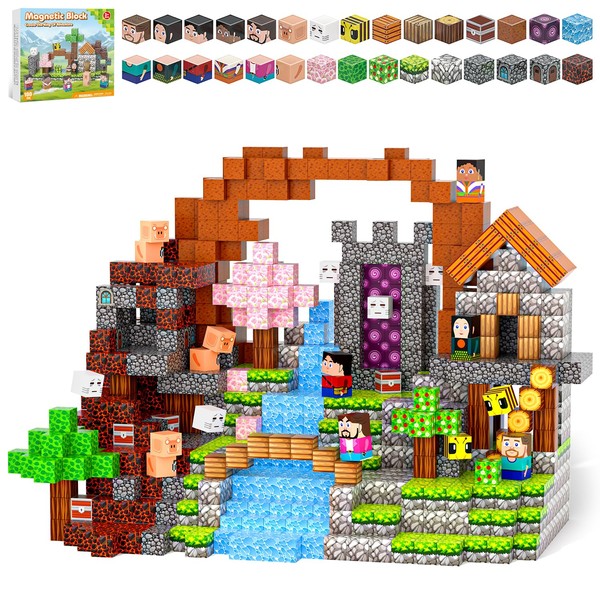 Kryzomat 100PCS Magnetic Blocks, Magnet Tiles Toys for Kids, Magnetic