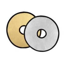 REFLEX CAMERA 2-in-1 Round Photography Reflector 30cm (11.8in) | Silver & Gold Reflective Surfaces | Hollow Center Design | Lightweight Portable Reflector with Carry Case (30cm (11.8in))
