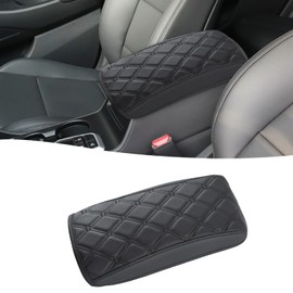GIANT PANDA Custom Console Cover Armrest Cover Fit Hyundai Tucson 2016-2021,Waterproof Leather Center Console Cover - Full Protection - Black