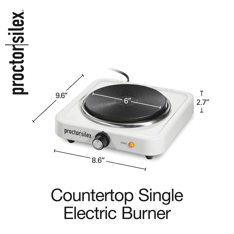 Proctor Silex Portable Electric Stove, Cast Iron Single Burner Cooktop,