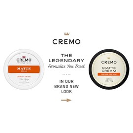 Cremo Cremo Hair Styling Matte Cream, Premium Barber Grade, Light Hold, Low Shine, Hair Cream and Hair Products For Men, 4 Oz