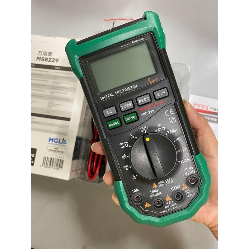 Mastech MS8229 5 in1 Auto Range Digital Multimeter Lux Sound