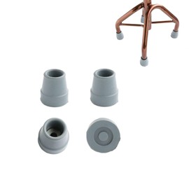 4 Pack Quad Cane Tips 1/2 Inch Heavy Duty Walking Cane Rubber Tips Replacement Sturdy Metal Washer Reinforced Rubber Feet for Quad Cane, Walking Stick and Furniture with 1/2'' Bottom Leg Foot, Gray