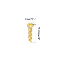 PATIKIL Guitar Tuner Screws Metal Guitar Tuner Tuning Peg Machine Head Cross Hole Screw 2.1*10mm Iron Go Gold Tone for Electric Bass Folk Guitar 20pcs