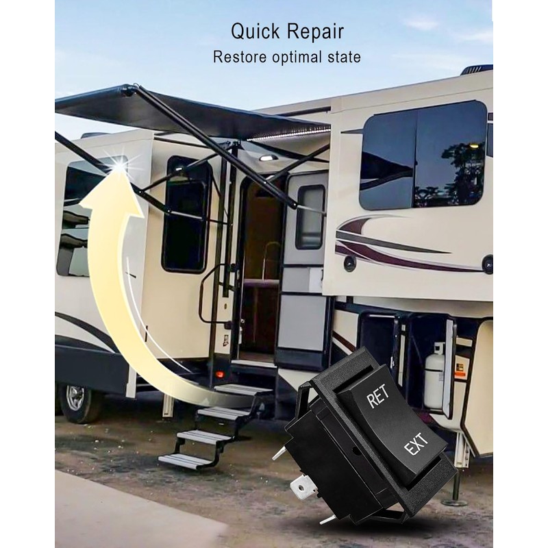 30 Amp DPDT Momentary Switch On-Off-Momentary On Rocker Switch 6