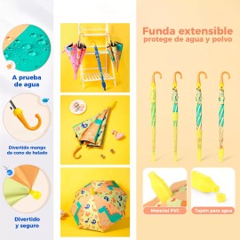 Sombrilla Paraguas Sombrilla Infantil, Estuche Rigido Incluido Silbato