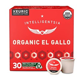 Intelligentsia Coffee Gifts, Light Roast K-Cup Coffee Pods for Keurig Brewers - Organic El Gallo 30 Count with Flavor Notes of Milk Chocolate, Honey and Cola (3 Boxes of 10 K-Cup Pods)