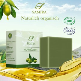 SAMIRA Olive Oil Soap, 100% Organic, Includes Mesh Bag