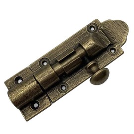 Chiloskit 4inch Solid Cast Brass Barrel Bolt Antique Brass Door Slide Latch Lock, Heavy Duty Gate Sliding Bolt Latch (Bronze)