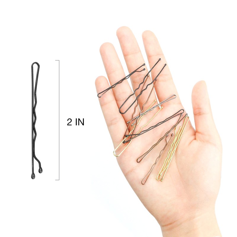 HOYOLS Black Bobby Pins, 5 CM Hair Styling Pins 100