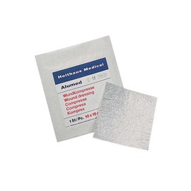 1x Sterile Alumed® Compress Wound Dressing Non-Woven Aluminium Wound Dressing, 10 x 10 cm