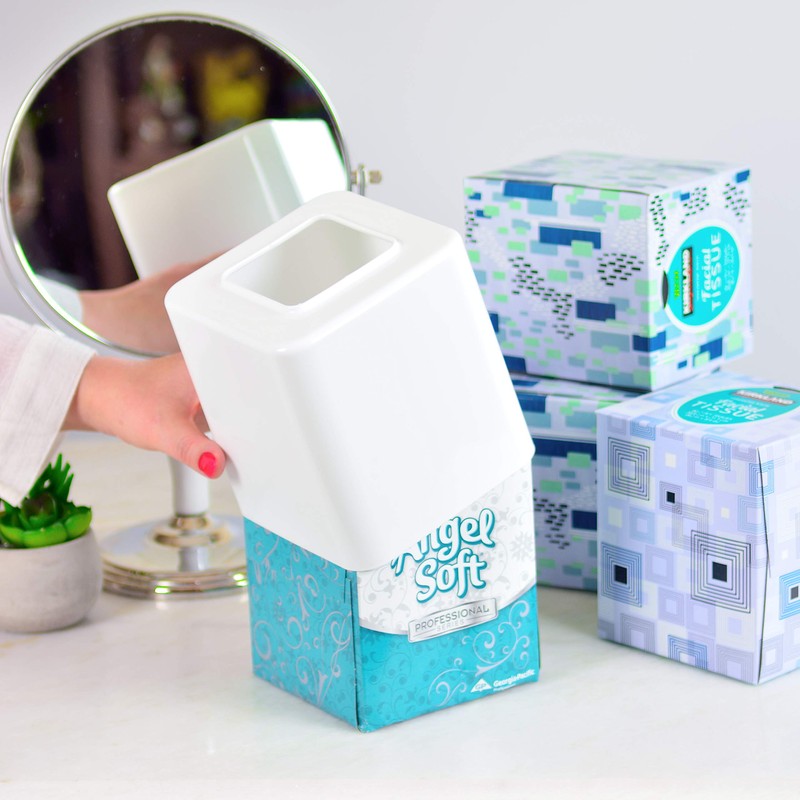 Youngever 2 Pack Tissue Box Covers, Re-usable Plastic Square Tissue