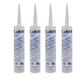 Kason 3700 Series Rubbaseal Silicone Sealant, Pack of 4, Aluminum 10.3 oz. Tubes, 63700000003