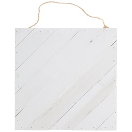 Hampton Art Plank Diagonal 12" X 12" White, Wood Plaque, Wood Sign Blank, Blanks, Wooden Plaques, Blank Signs for Crafts, Wooden Sign Blank, Planks for Crafts