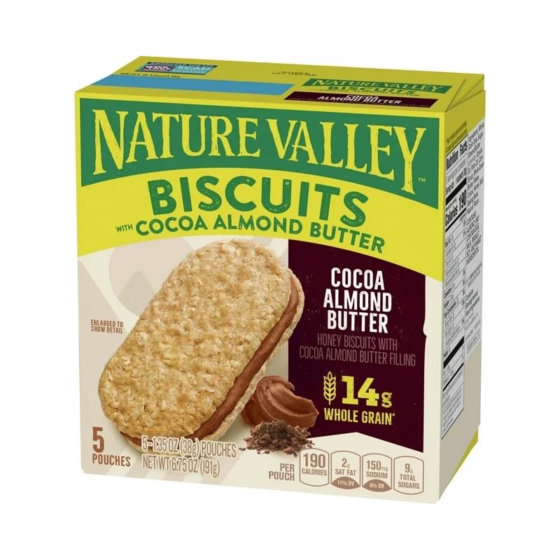 Nature Valley Biscuits With Cocoa Almond Butter 5 Count Box