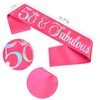 50 and Fabulous 50th Birthday Sash with Iridescent Foil, Hot