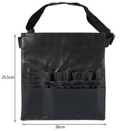 Makeup Brush Waist Bag - Professional Black PU Cosmetic Makeup Brush Bag Makeup Brush Pouch Belt Apron Tool Cosmetic Brush Organizer Belt Pouch Case